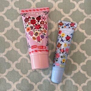 NEW Nathalie Lete Rose Hand Cream and Mint Lip Balm Set